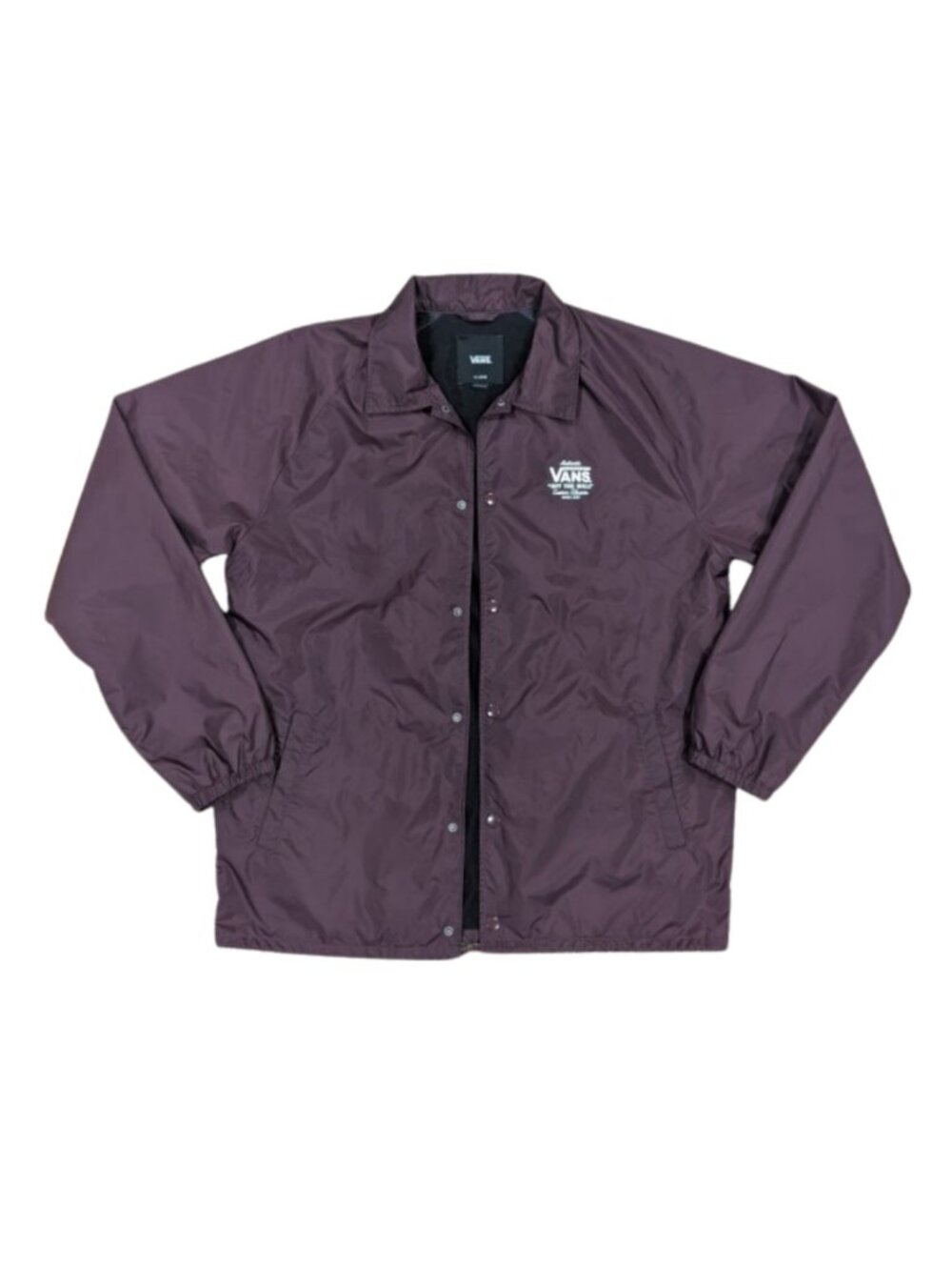 Vans "Off The Wall" Coaches Jacket Purple Men's XL Fleece Lined Snap Button